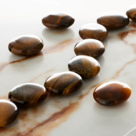 Tiger's Eye Oval Beads, 16mm by Bead Landing™
